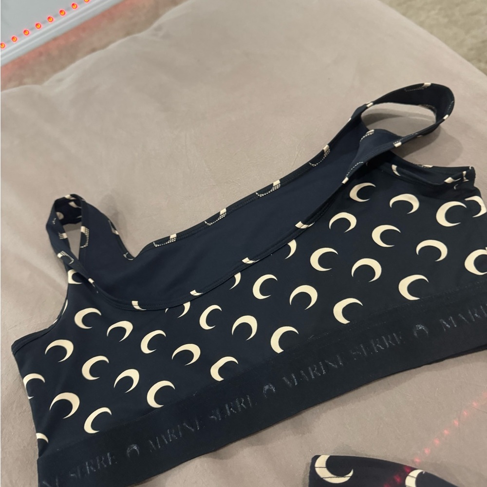 Marine Serre Black and Cream Moon Patterned Fabric